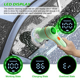 Electric Spin Scrubber, Cordless Cleaning Brush with LED Display, 6 Replaceable Brush Heads, 2 Speeds, Handheld Power Shower Scrubber for Cleaning Floors, Grout, Windows, Bathtubs, Tiles, Sink, Car