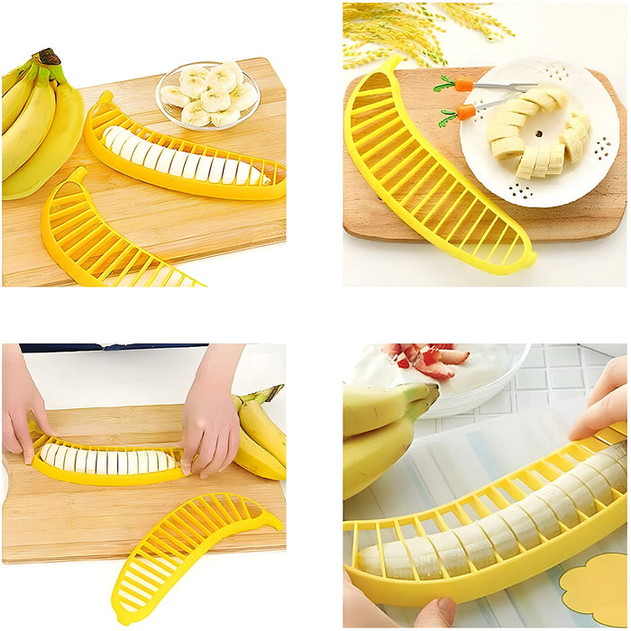 Guyuyii Banana Cutter Slicer - Quick, Safe, and Even Slices for Fruit Salads and Snacks - A Must-Have Kitchen Gadget for Kids, Adults, Elderly, and Healthy Eaters