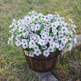 HyeFlora Artificial Fake White Flowers Plants for Outdoor Winter Christmas Decoration, 12 Bundles Faux Silk Daisies UV Resistant Look Real for Outside Planter Pot Porch Yard Patio Garden