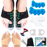 11pcs Bunion Corrector for Women & Men - Bunion Relief Kit with Toe Separators and Bunion Splints Hammer and Big Toe Separator, Spacers and Straighteners, Exercise Strap for Hallux Valgus Correction