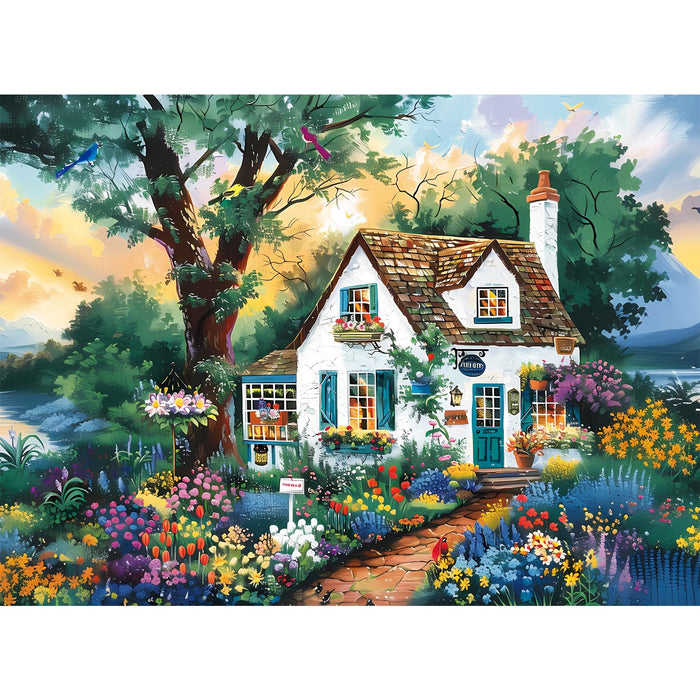 500 Pieces Jigsaw Puzzles for Adults–Spring Garden Patio Puzzle for Adults Children Elderly–Recycled Paper Puzzle 500 Pieces–Glossy, Sturdy Pieces Challenging Family Game Great Gift Idea (20.5x15in)