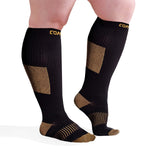 CopperJoint Wide Calf Copper Compression Socks for Women & Men - Diabetic Sock, Improves Circulation, Reduces Swelling & Pain - For Nurses, Running, & Everyday Use - Copper Infused Nylon (4X-Large)