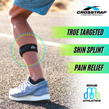 CROSSTRAP Shin Splint Support Strap | Adjustable Neoprene Shin Splint & Leg Compression Support Strap | For Strains, Injuries, Pain, Pulled Muscles, Torn Calf | For Men & Women | 2 Straps (Small)