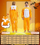 QUCH Adult Onesie Costume-Unisex Animal Onesies for Adults Halloween Costume, Halloween Onesie Adult Onesie Pajamas for Women Fox XL