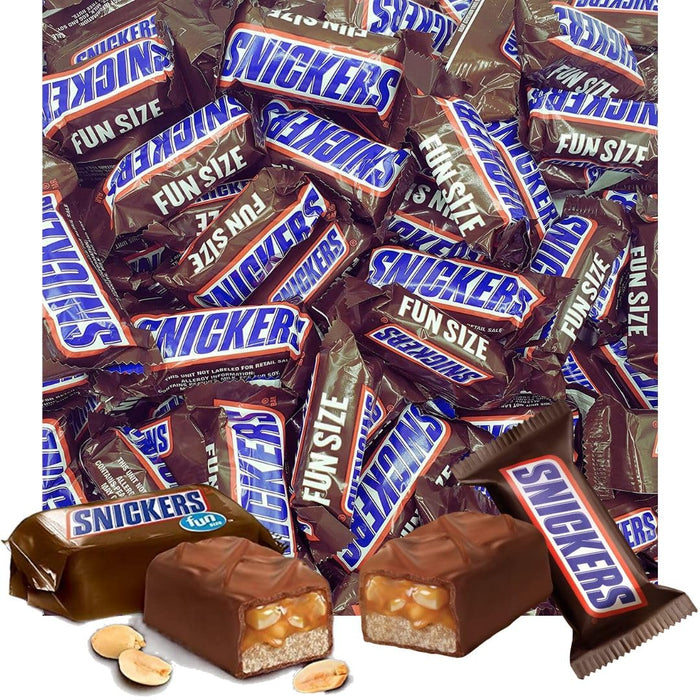 Snicker Fun Size Candy Bars - Rich Milk Chocolate with Creamy Caramel Center - 50 Individually Wrapped Pieces (2 Pounds)