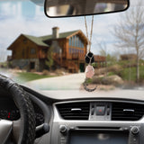 BOHO GARDEN Hanging Car Charm - 2-Pack Black Tourmaline & Rose Quartz + Smoky Quartz + Citrine - Dangling Moon & Healing Crystal Accessories, Rearview Mirror Decorations – Protection, Energy