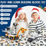 Kids Advent Calendar 2024 for Boys, 24 Days Christmas STEM Spaceship Building Blocks Countdown Calendar Gifts Box with 12-in-1 Mars Rover Space Shuttle Bricks Toys Set for Kids Teens Girls Boys Age 6+