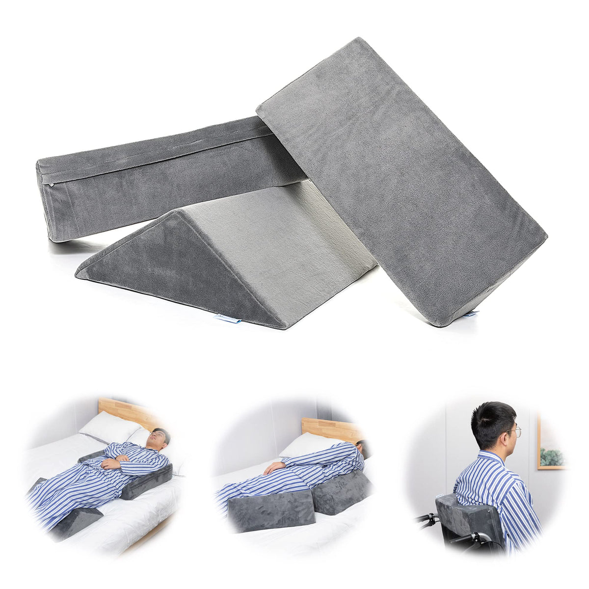 Body Positioner Fanwer Bed Wedges & Body Positioners for Elderly (3 in 1),40 Degree Tr