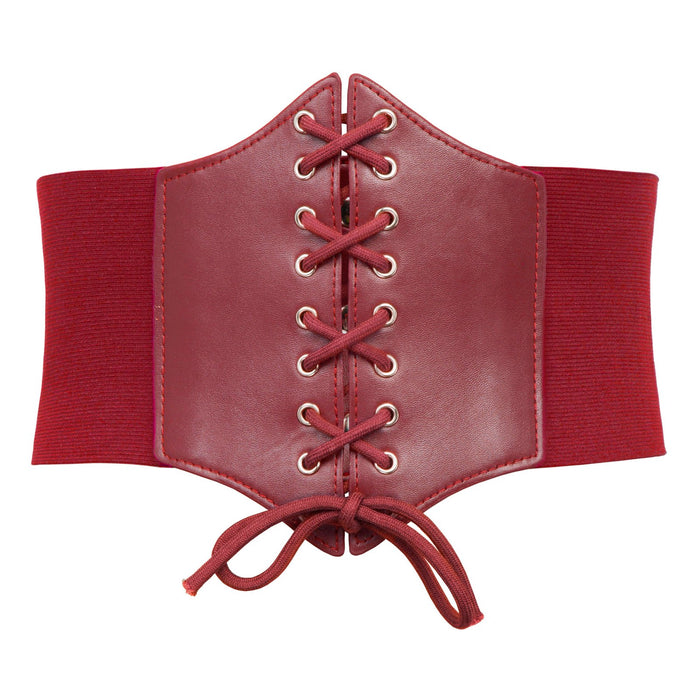 GRACE KARIN Lady Christmas Front Skinny Wide Elastic Waist Belt(M,Red)
