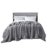 Bedsure Soft Grey King Size Blanket for Bed, Fluffy Fuzzy Large King Blanket for Winter, Cozy Plush Sherpa Fleece Faux Fur Blanket, Thick Warm Christmas Blanket Gifts for Women, Men, 108x90