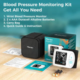 Meraw Blood Pressure Monitor Adult Cuff, Blood Pressure Cuff Monitor Wrist, Blood Pressure Machine Home Use 5.3-8.5" Irregular Heartbeat Monitoring APP Automatic Bluetooth High Accuracy Aspen White