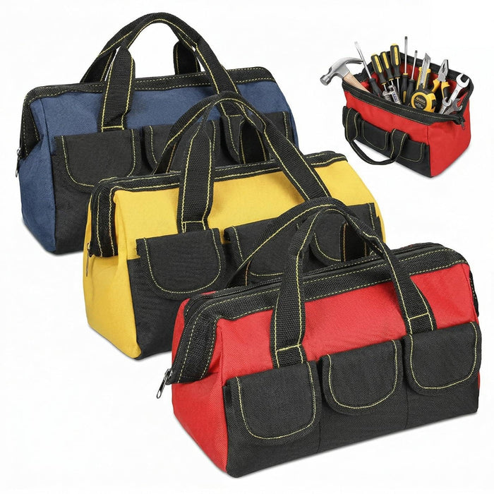 Sanwuta 3 Pack 16 Inch Tool Bags, Classic, Blue, Red, Yellow