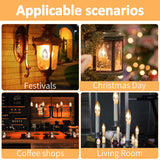 Flicker Flame Light Bulb Flame Tip Halloween Chandelier Flickering Light Bulbs Christmas Replacement Orange Glow Bulbs Crystal Clear Candle Bulb for E12 Chandelier Base (Clear, c35e12(6pack))