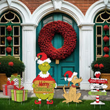 Christmas Yard Signs Stakes Outdoor Decorations - 4PCS Large Xmas Decorations Signs for Holiday Christmas Lawn Garden Pathway Decorations, 6.2inch-15inch