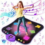 Flooyes Dance Mat for Kids 3-12 Years Old, Bluetooth Electronic Dance Pad, Light-up 8-Button Dance Mat Toys with 5 Game Modes, Christmas Birthday Toys Gifts for 3 4 5 6 7 8 9 10 11 12+ Year Old Girls