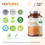 Organic Turmeric Curcumin with Black Pepper Bioperine 2,250 MG/Serving, 95% curcuminoids - Antioxidant Joint Supplement, Muscle & Brain Support - Turmeric Supplement, Non-GMO, Vegetarian, 120 Capsules