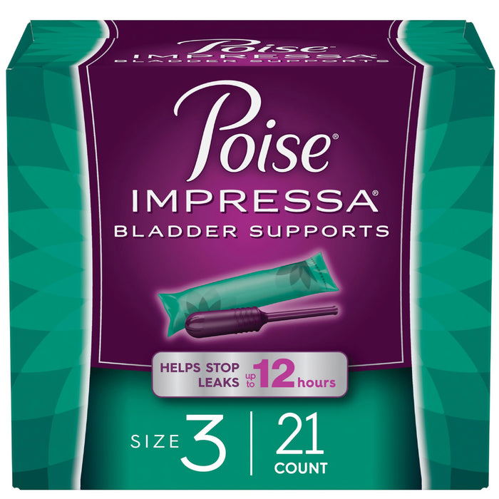 Poise Impressa Incontinence Bladder Support for Women, Bladder Control, Size 3, 21 Count (Packaging May Vary)