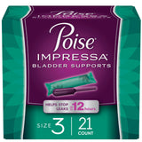 Poise Impressa Incontinence Bladder Support for Women, Bladder Control, Size 3, 21 Count (Packaging May Vary)