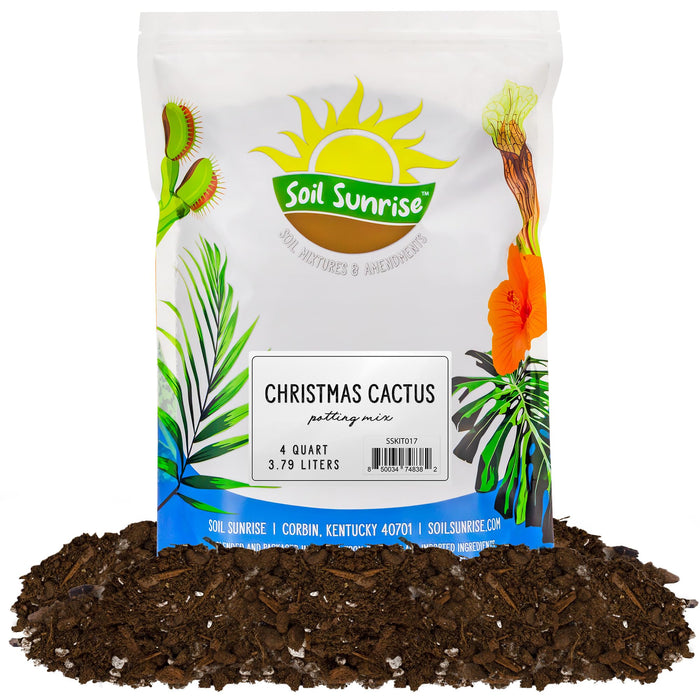 Soil Sunrise Christmas Cactus Potting Soil Mix (4 Quarts) Custom Blend for Xmas, Easter, and Thanksgiving Cactus Tropical Indoor Houseplants
