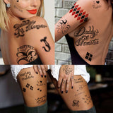 YEZUNIR 6 Sheets Harley Quinn Tattoos Temporary