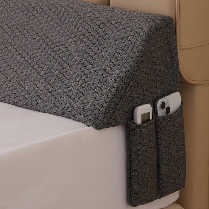 Bedluxe King Wedge Pillow Headboard (76"x10"x6"), Bed Wedge Pillow for Headboard, Foam Headboard Pillow, Bed Gap Filler King - Fill The Gap (0-7"), Mattress Gap Filler (Air-Layer Black, 76"x10"x6")