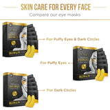 DERMORA Golden Glow Under Eye Patches (50 Pairs Eye Gels) - Rejuvenating Treatment for Dark Circles, Puffy Eyes, Refreshing, Revitalizing, Travel, Wrinkles