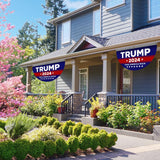 Lifesmells 2 Pcs Trump 2024 Half Fan Flags Trump Take America Back Half Fan Bunting Flags Voted for Trump Semi-Circular Flags With Brass Grommets Decoration for Outdoor Fence Decorations