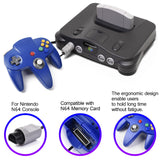 XINHONGRY 2 Pack N64 Controller, Classic Retro Wired N64 64 Bit Gamepad Joystick for Ultra 64 Video Game Console N64 System (Blue+Red