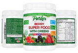 Berry Green Superfood Powder Smoothie Mix with Organic Greens & Organic Fruits, Enzymes, Probiotics, Antioxidants, Vitamins, Minerals - Alkalize & Detox - Non GMO, Vegan & Gluten Free - 240 Grams