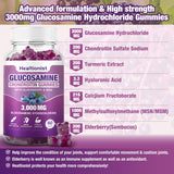 Healtionist 3000mg Glucosamine Chondroitin Gummies with MSM & Elderberry - Extra Strength Joint Health, Flexibility, Antioxidant Immune Support Supplement Gummy for Adults, Men & Women 60 Counts