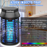 Endbug Bug Zapper with LED Light, Waterproof Bug Zapper Outdoor Indoor, Mosquito Zapper Outdoor Electric Fly Zapper, Mosquito Killer Fly Trap for Outside Patio Garden Backyard Home (Remote Control)