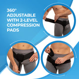Hernia Belts for Men and Women - Adjustable Right or Left Side Groin Hernia Truss - Pre or Post-Surgical Scrotal Invisible Inguinal Hernia Support for Men - Medical Hernia Guard with 2 Removable Pads (X-Large)