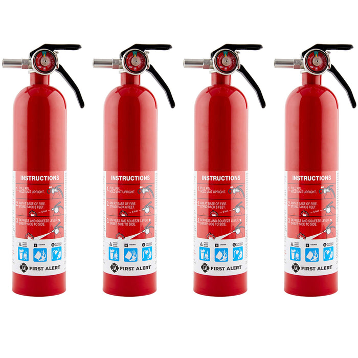 First Alert Home1-4, First Alert Standard Home Fire Extinguisher, Red 4pk