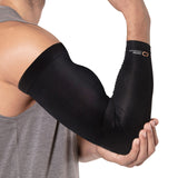 Copper Compression Arm Sleeve - Copper Infused Full Arm Brace for Forearm, Bicep, Triceps - Tennis Elbow, Basketball, Golf, Arthritis, Tendonitis, Bursitis, Post Surgery Rehab - Black - XXL