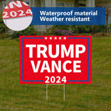 Probsin Trump Vance 2024 Yard Sign Double Sided 16" x 24" President Trump Vice President Vance MAGA Signs Voted for Trump Vance Outdoor Decorations for Lawn, Garden, Window, Party Supplies (Red)