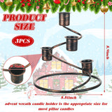 Sliner 3 Pcs Christmas Advent Wreath Candle Holder Rustic Advent Wreath Candle Ring with Spiral Structure Metal Christmas Candlestick Holders Centerpiece Decorations for Home Table Church Party