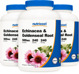 Nutricost Echinacea & Goldenseal Root, 500mg, 240 Capsules (3 Bottles) - Veggie Caps, Non GMO, Gluten Free