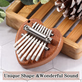 3 Pack Finger Piano Gift Mini Thumb Piano with 8 Key Finger Thumb Piano Portable Mini Pocket Kalimba Cute Heart Oval Bear Kalimba Small Hand Piano for Kid Adult Christmas Musical Ready (2.7 Inch)