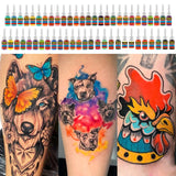 SOLONG TATTOO Ink Set 54 Complete Colors Pigment Kit 1/6oz (5ml) Tattoo Supply for Tattoo Kit