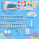 Kiditos Magic Water Elf Toy Kit, Aqua Fairy Water Gel Kit with 25 Magic Gels, 20 Animal Molds. Christmas Gifts, Birthday Gifts, Party Favors, Arts & Crafts DIY STEM Kits for Kids(25 Colors)