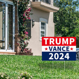 Probsin Trump Vance 2024 Yard Sign Double Sided 12" x 17" Red White Blue Trump Vance MAGA Signs Voted for Trump Vance Outdoor Decorations for Lawn, Garden, Window, Party Supplies