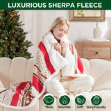 Westinghouse Christmas Heated Throw Blanket, Super Soft Flannel to Sherpa Electric Throw with 6 Heating Levels & 2-10 Hours Auto Off, Fast Heating & Overheat Protection, 50x60 Inch