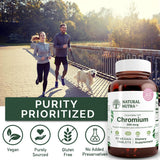 Natural Nutra GTF Chromium Polynicotinate with ChromeMate, Supports Body Metabolism, Cardiovascular Health 200 mcg, 60 Vegan Tablets