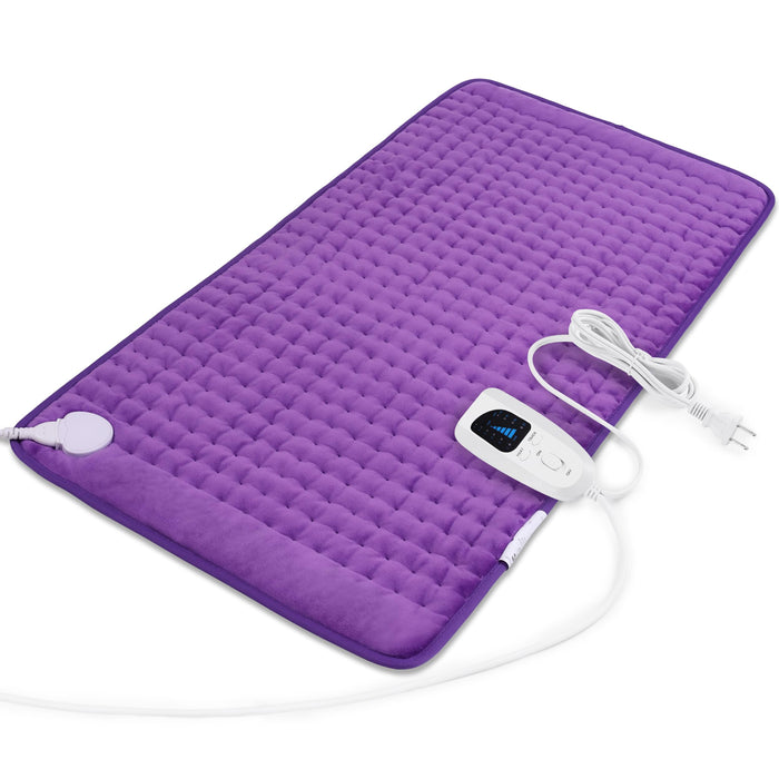 Heating Pad-Electric Heating Pads for Back,Neck,Abdomen,Moist Heated Pad for Shoulder,Knee,Hot Pad for Pain Relieve,Dry&Moist Heat & Auto Shut Off(Purple, 33''×17'')