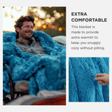 Bedsure Soft Bright Blue Throw Blanket for Couch, Fluffy Fuzzy Blankets & Throws for Bed, Sofa, Cozy Plush Sherpa Fleece Faux Fur Blanket, Thick Warm Christmas Blanket Gifts for Women, Men, 50x60