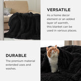 Bedsure Soft Black King Size Blanket for Bed, Fluffy Fuzzy Large King Blanket for Winter, Cozy Plush Sherpa Fleece Faux Fur Blanket, Thick Warm Christmas Blanket Gifts for Women, Men, 108x90