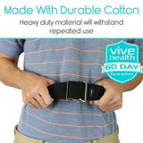 Vive Gait Belt (60 Inch) - Transfer Assist Device for Caregiver, Nurse, Therapist, Seniors, Elderly, Bariatric, Occupational and Physical Therapy - Medical Nursing Safety - Walking & Standing Aid