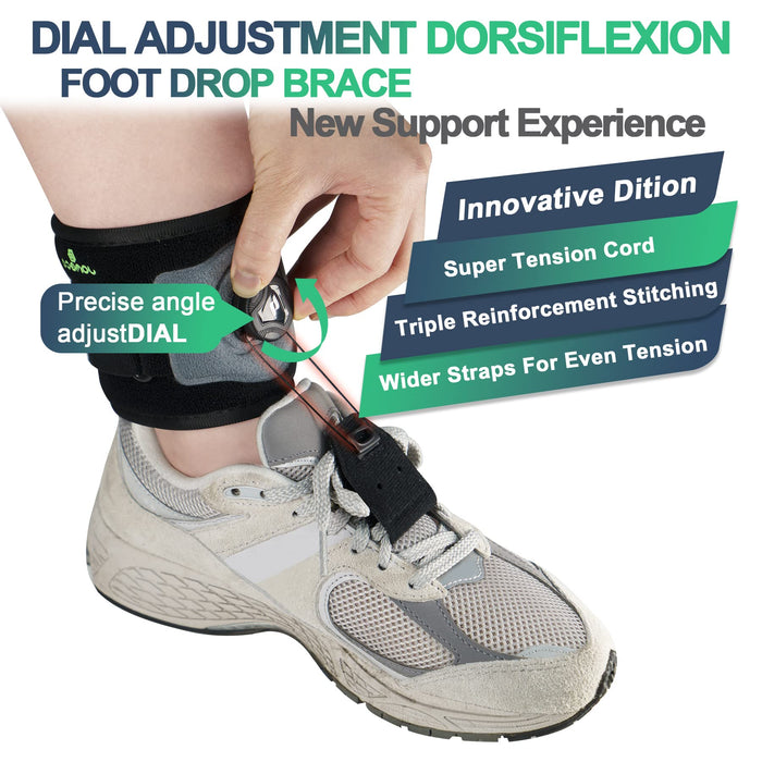 JOMECA Drop Foot Brace with Reel-Adjust Dorsiflexion Drop Foot Support