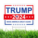 Trump Yard Signs 2024, Double Side 24” x 18” with Metal Stake Make America Great Again Political Yard Sign, Patriotic Decorations Voted for Donald Trump Lawn Sign 2024 Outdoor Election Decoration