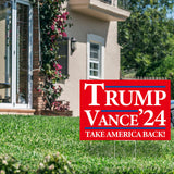 Probsin Trump Vance 2024 Yard Sign Double Sided 16" x 24" Trump Vance'24 Take America Back MAGA Signs Voted for Trump Vance Outdoor Decorations for Lawn, Garden, Window, Party Supplies (Red)